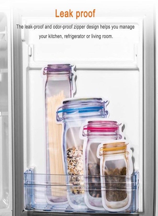 DRIXTY Mason Jar Bottles Bags, Ziplock Bags for Fridge Storage, Bottle Shape Storage Pouch, Mason Jar Bottle Bags Plastic Storage Pouch Airtight Seal Storage Bags Leakproof Food (15) - Image 2